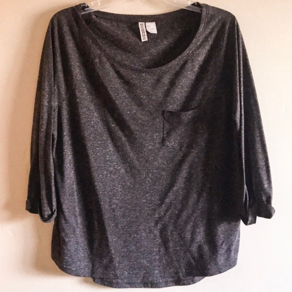 Dark Grey H&M 3/4 Sleeve Top